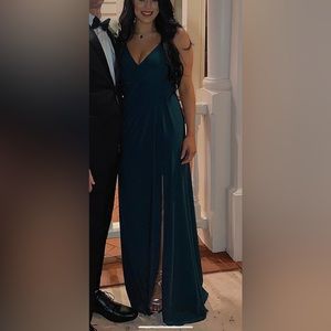 Pine green floor length dress worn once